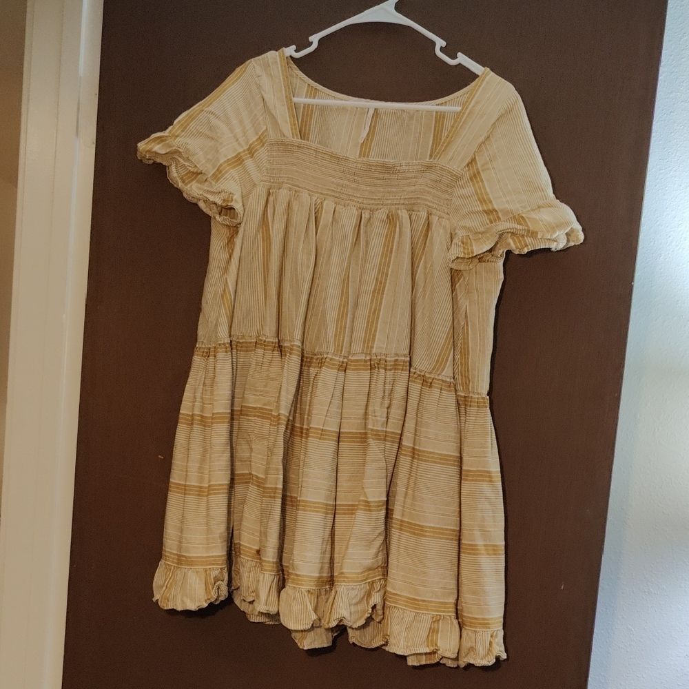 Striped Ruffle Sleeve Dress